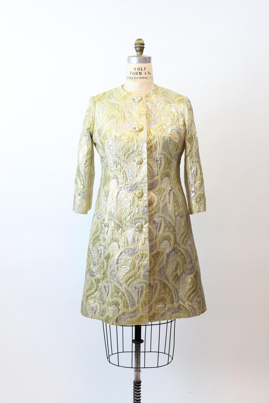 1960s GOLD brocade cocktail dress and COAT medium | new fall winter