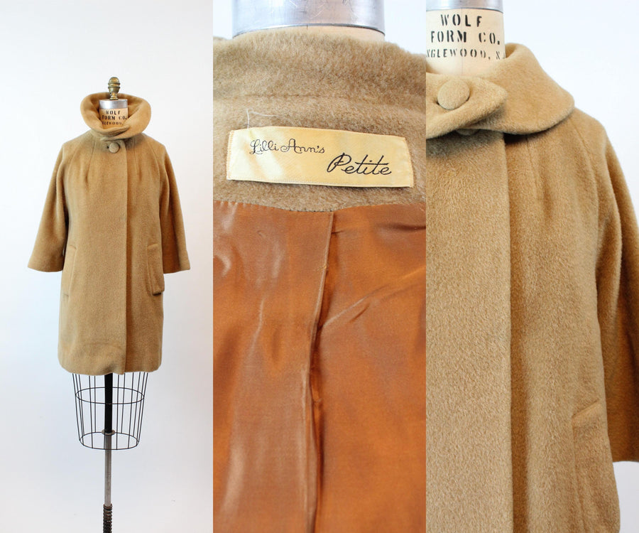 1960s LILLI ANN PETITE camel mohair coat | new fall winter