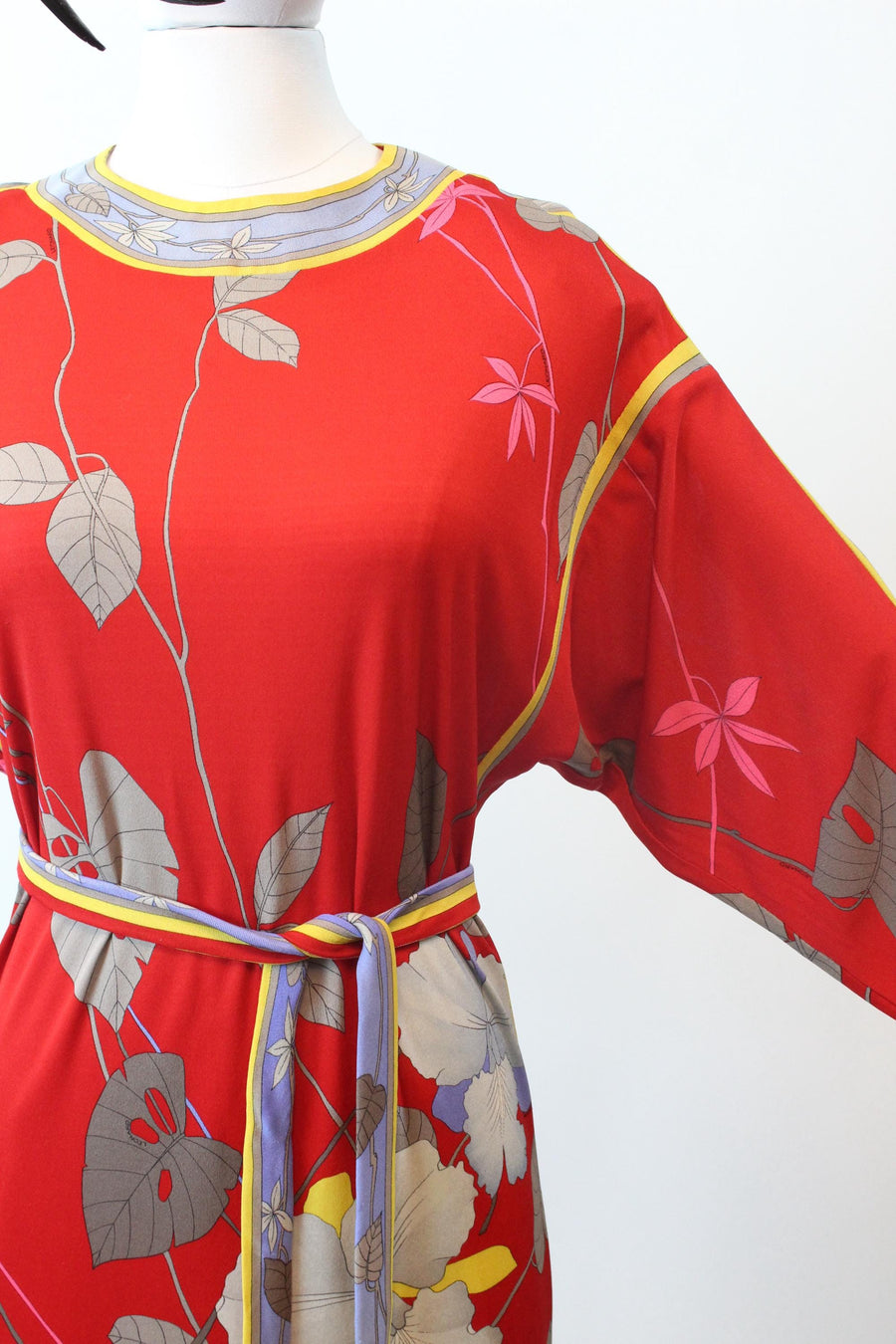 1980s LEONARD OF PARIS silk jersey dress small medium | new fall winter