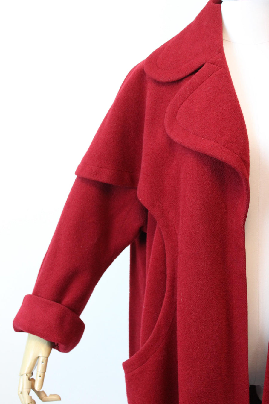 1950s I MAGNIN red wool CAPE coat all sizes | new fall winter