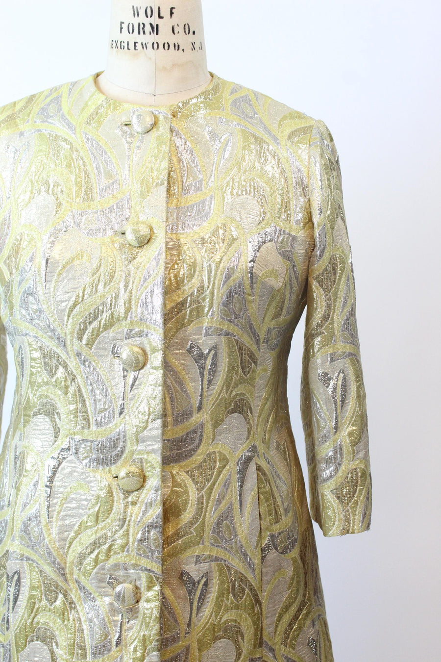 1960s GOLD brocade cocktail dress and COAT medium | new fall winter