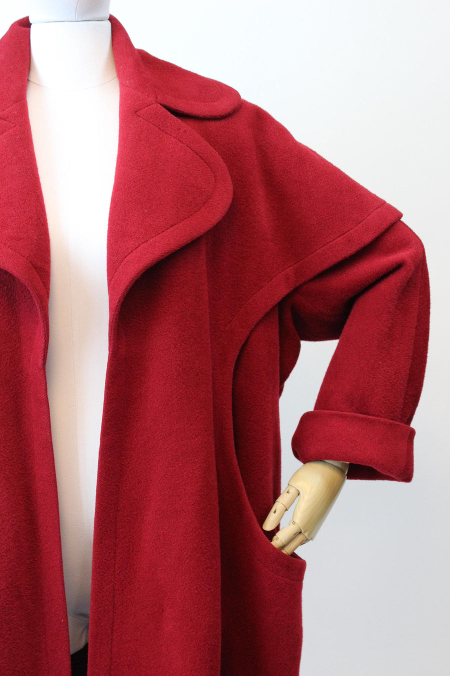 1950s I MAGNIN red wool CAPE coat all sizes | new fall winter