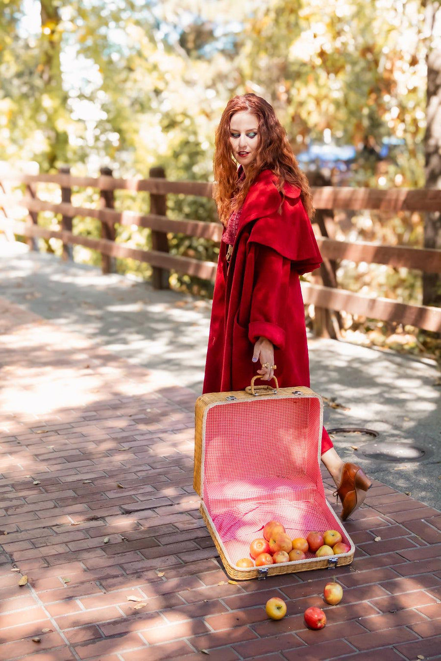 1950s I MAGNIN red wool CAPE coat all sizes | new fall winter