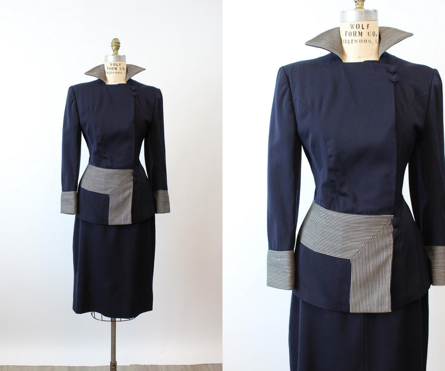 1950s 1951 documented LILLI ANN mitered SUIT medium | new fall winter