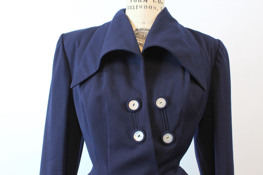 1950s 1951 documented LILLI ANN navy SUIT small medium | new fall winter