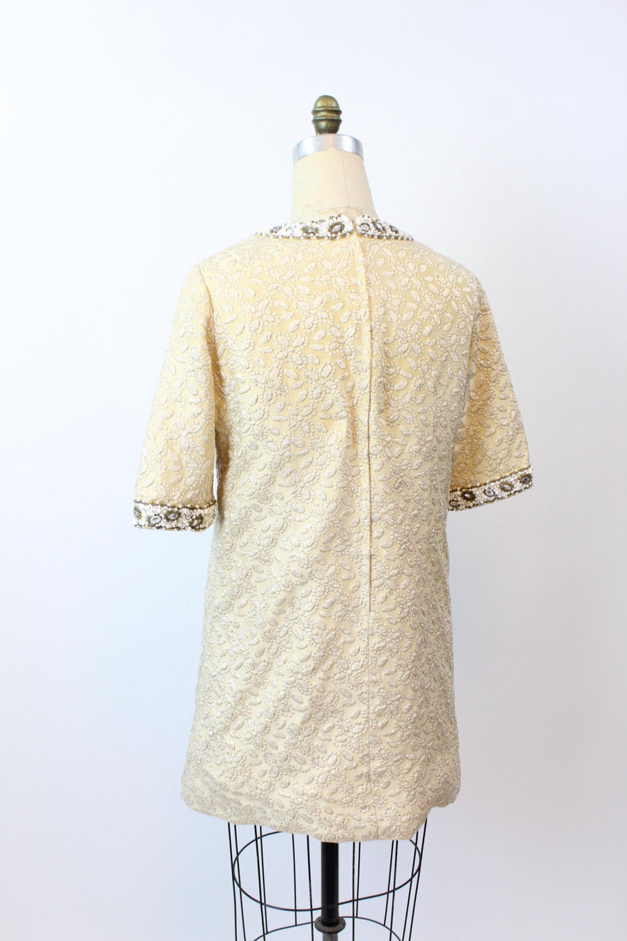 1960s I MAGNIN BEADED rhinestone mini dress medium large | new fall winter