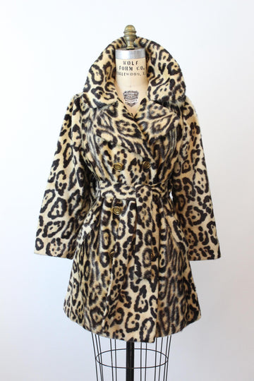 1960s 1969 documented SAFARI faux jaguar coat | new fall winter