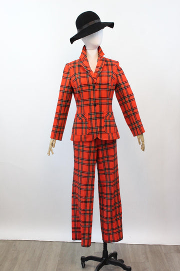 1970s PENDLETON pantsuit PLAID jacket medium | new fall winter