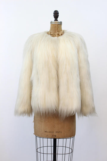 1960s RUSSEL TAYLOR faux shaggy fur coat jacket | new fall winter